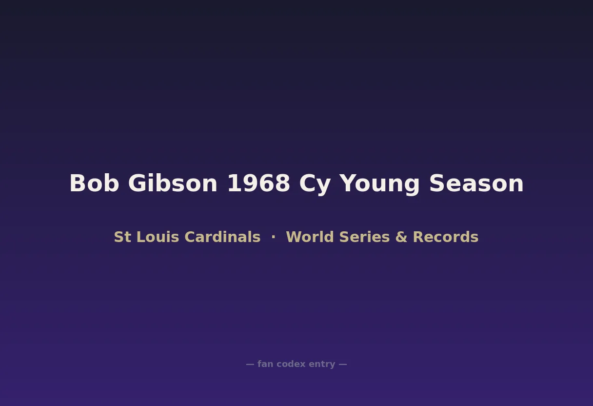 Bob Gibson 1968 Cy Young Season