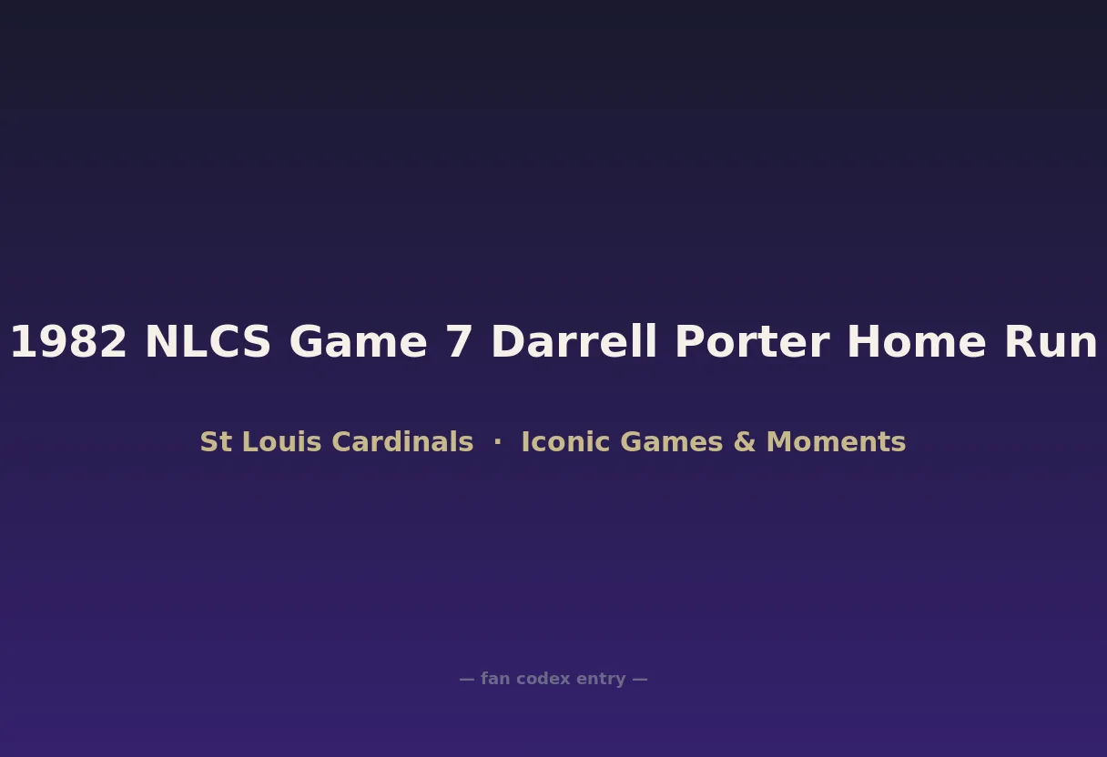 1982 NLCS Game 7 Darrell Porter Home Run