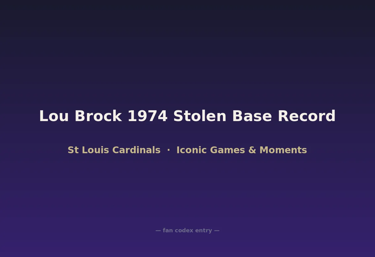Lou Brock 1974 Stolen Base Record